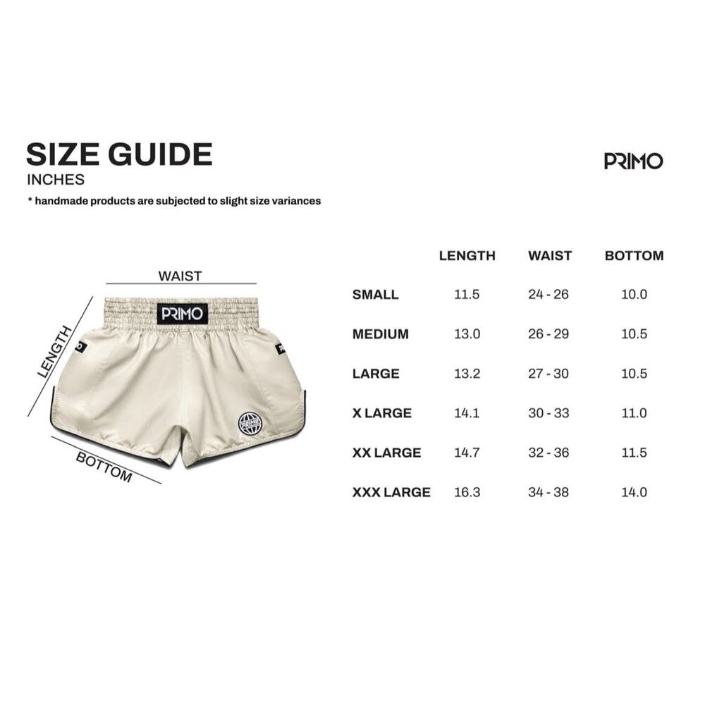 Primo Muay Thai Shorts Alta Series Cream Size Large, MMA, Boxing New With Tags - Picture 6 of 14